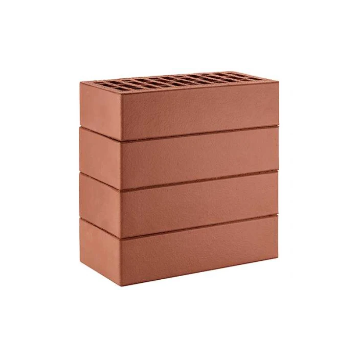 Кирпич облицовочный ЛСР темно-красный гладкий, утолщенные стенки, М175, 250х120х65 мм