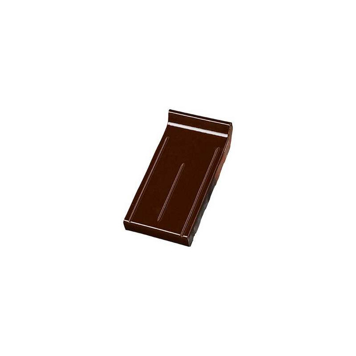 Клинкерный завершающий водоотлив Terca Dark brown shine, 215*105*30 мм