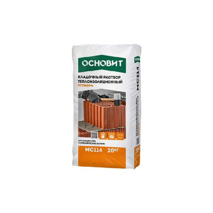 Теплоизоляционный кладочный раствор ОСНОВИТ ПУТФОРМ МС114, 20 кг