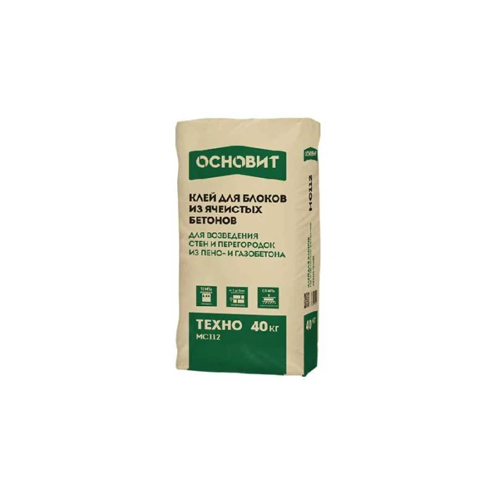 Монтажный клей для блоков ОСНОВИТ ТЕХНО МС112, 40 кг