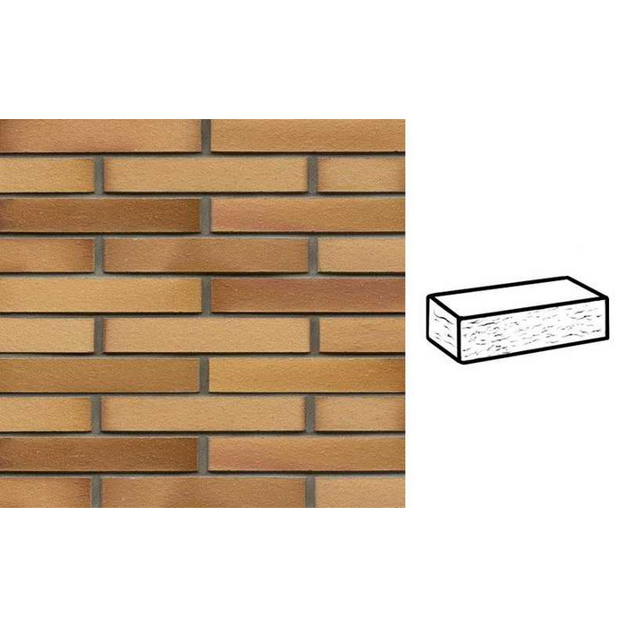 Кирпич клинкерный Muhr 06 EG Hellbraun-bunt Edelglanz рустик, 290х90х40 мм