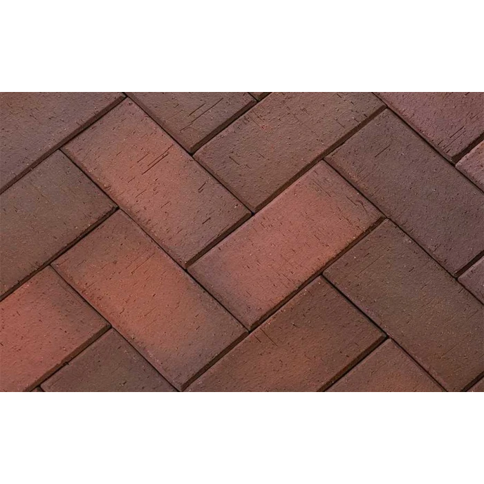 Клинкерная брусчатка ЛСР Глазго темно-красный флэшинг, 200*100*50 мм
