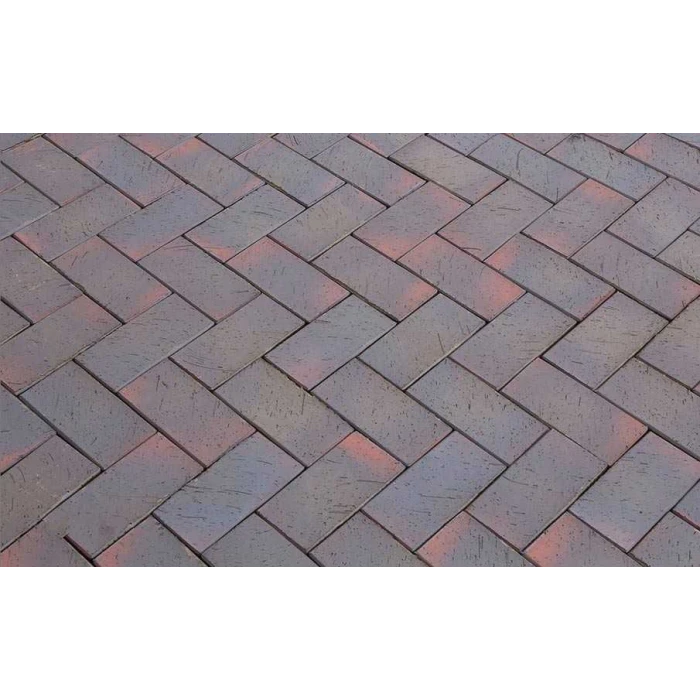 Клинкерная брусчатка Lode Etna темно-пестрая шероховатая, 200*100*52 мм