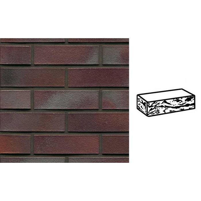 Кирпич клинкерный Muhr 10 Violettblau geflammt готик, 240х115х71 мм