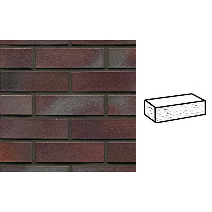 Кирпич клинкерный Muhr 10 Violettblau geflammt рустик, 240х115х71 мм