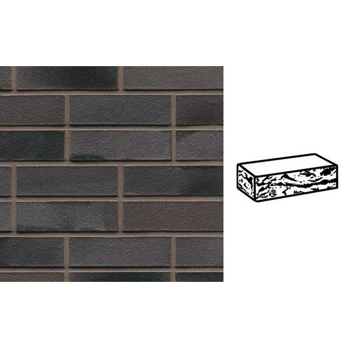 Кирпич клинкерный Muhr 15 Schwarz-bunt Edelglanz готик, 240х55х71 мм