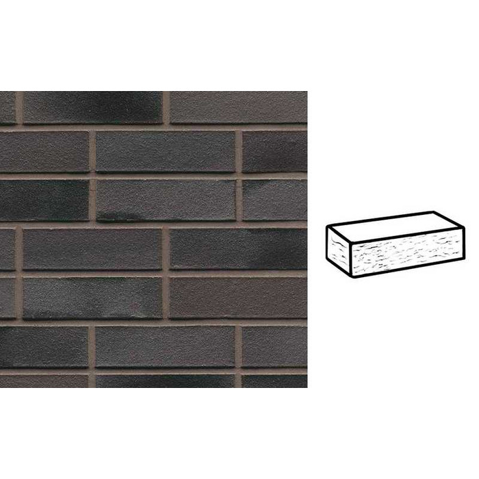 Кирпич клинкерный Muhr 15 Schwarz-bunt Edelglanz рустик, 240х115х71 мм