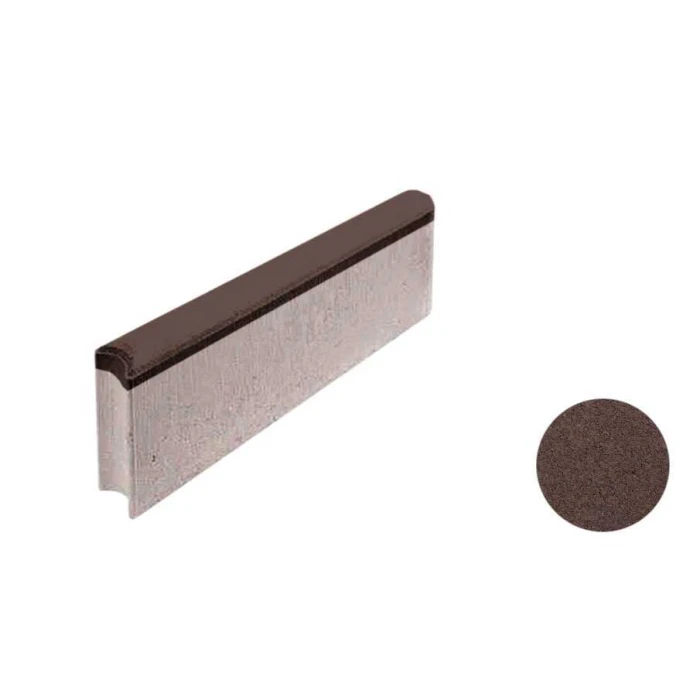 Тротуарный бордюр с шарнирным стыком ВЫБОР БРШ 50.20.8 неполный прокрас, гладкий коричневый 500*200*80 мм