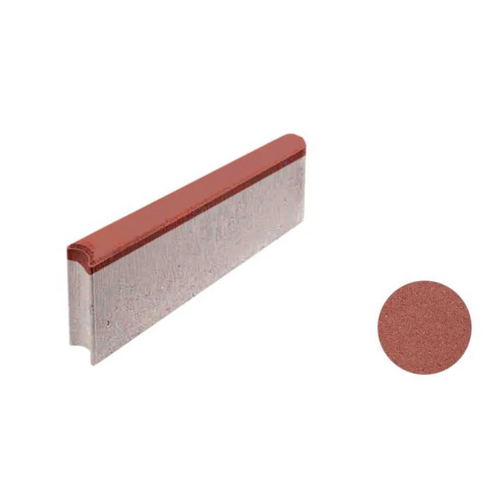 Тротуарный бордюр с шарнирным стыком ВЫБОР БРШ 50.20.8 неполный прокрас, гладкий красный 500*200*80 мм