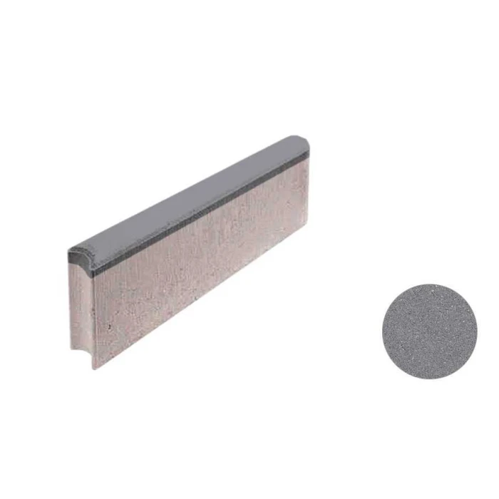 Тротуарный бордюр с шарнирным стыком ВЫБОР БРШ 50.20.8 неполный прокрас, гладкий серый 500*200*80 мм