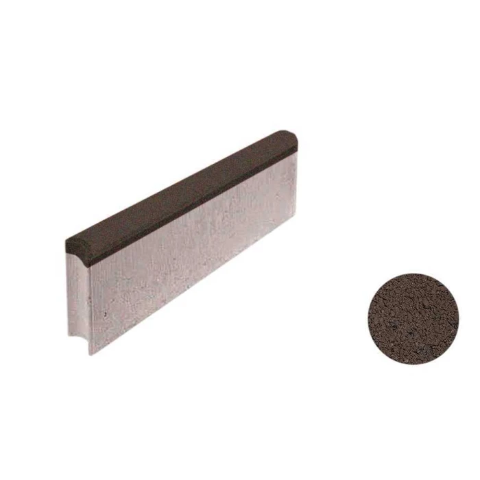 Тротуарный бордюр с шарнирным стыком ВЫБОР БРШ 50.20.8 неполный прокрас, Гранит коричневый 500*200*80 мм