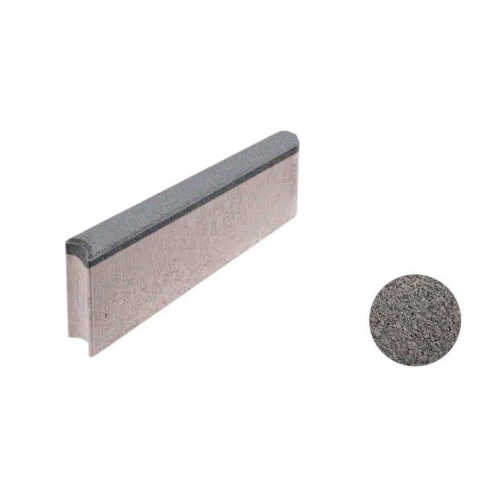 Тротуарный бордюр с шарнирным стыком ВЫБОР БРШ 50.20.8 неполный прокрас, Гранит серый 500*200*80 мм