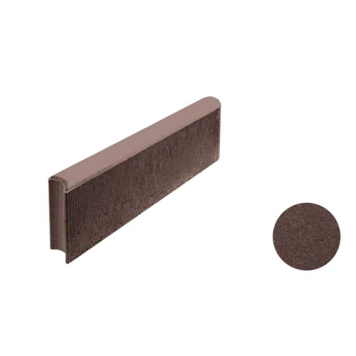 Тротуарный бордюр с шарнирным стыком ВЫБОР БРШ 50.20.8 полный прокрас, гладкий коричневый 500*200*80 мм