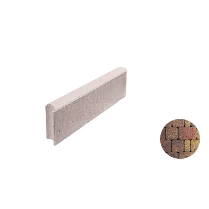 Тротуарный бордюр с шарнирным стыком ВЫБОР БРШ 50.20.8 полный прокрас, Листопад гранит Осень 500*200*80 мм