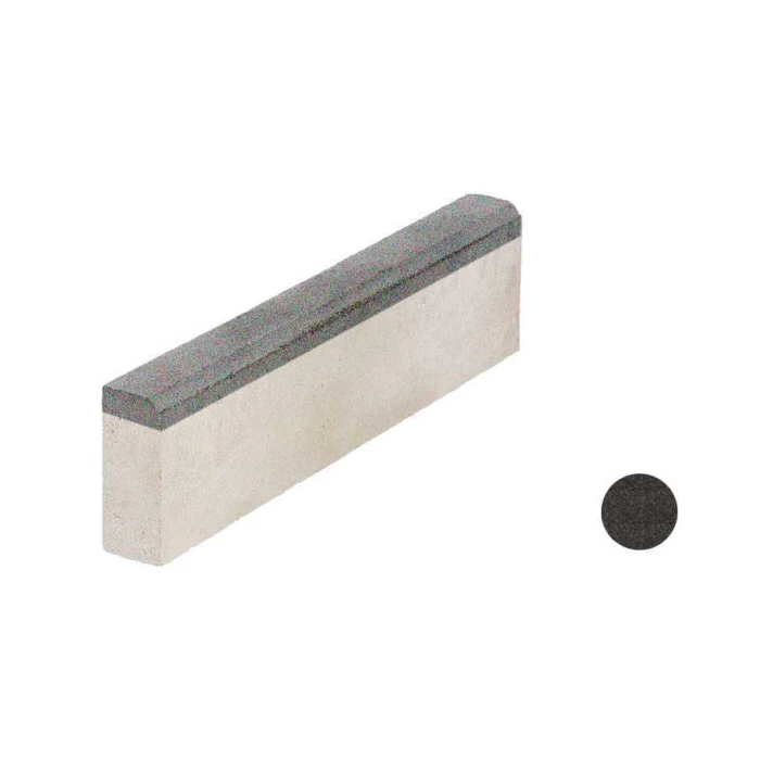 Тротуарный бордюр ВЫБОР БР 100.20.8 неполный прокрас, гранит черный 1000*200*80 мм