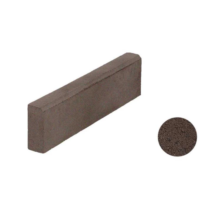 Тротуарный бордюр ВЫБОР БР 100.20.8 полный прокрас, Гранит коричневый, 1000*200*80 мм