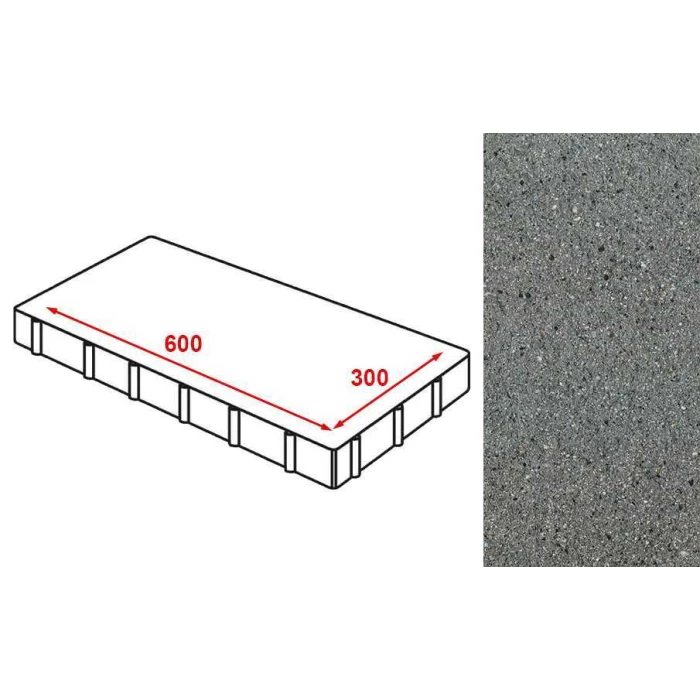 Плита тротуарная без фаски Готика Granite FERRO, Исетский 600*300*60 мм