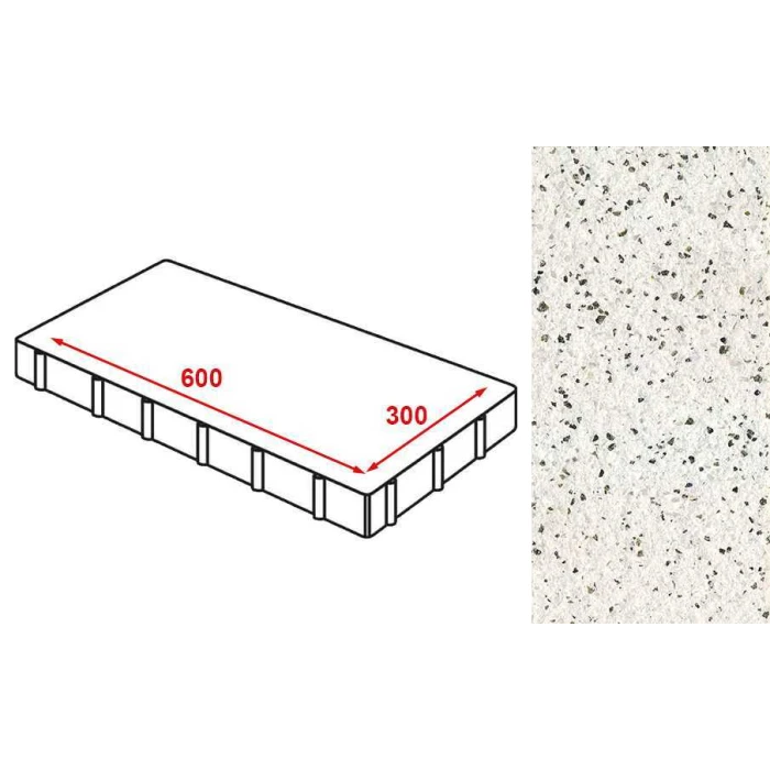 Плита тротуарная без фаски Готика Granite FERRO, Покостовский 600*300*60 мм