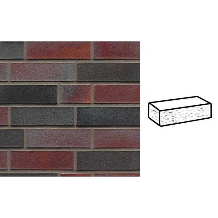 Кирпич клинкерный Muhr 25 Violettschwarz рустик, 240х115х71 мм