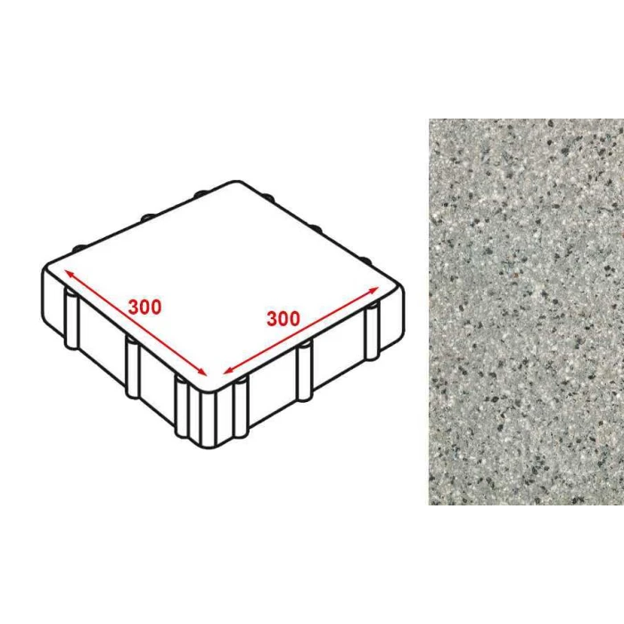 Плита тротуарная Готика Granite FERRO, Белла Уайт 300*300*80 мм