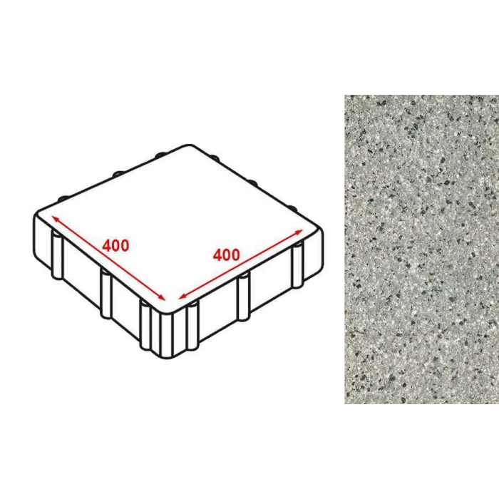 Плита тротуарная Готика Granite FERRO, Белла Уайт 400*400*80 мм