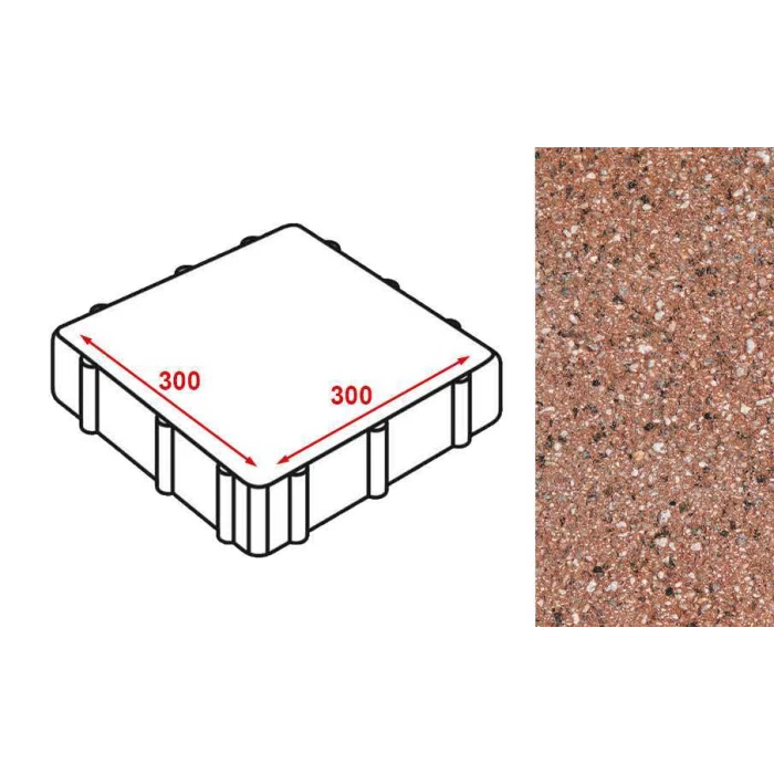 Плита тротуарная Готика Granite FERRO, Емельяновский 300*300*80 мм