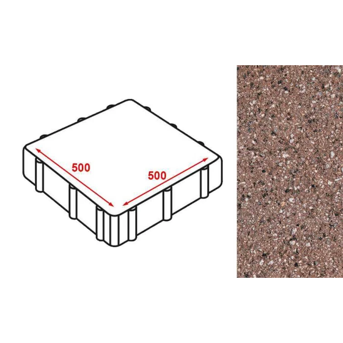 Плита тротуарная Готика Granite FERRO, Емельяновский 500*500*80 мм