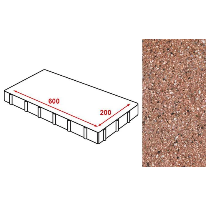 Плита тротуарная Готика Granite FERRO, Емельяновский 600*200*80 мм