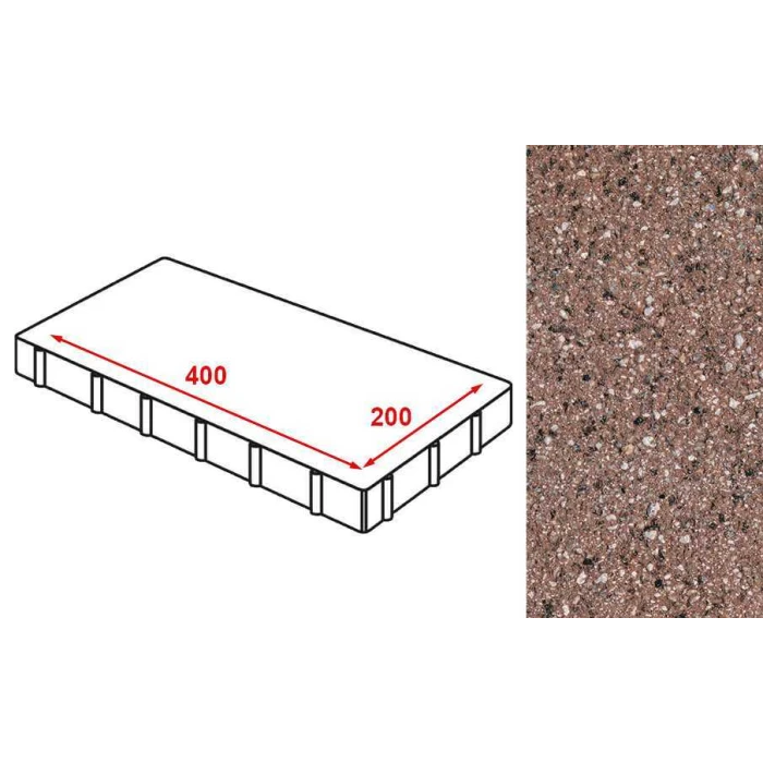 Плита тротуарная Готика Granite FERRO, Емельяновский, 400*200*80 мм