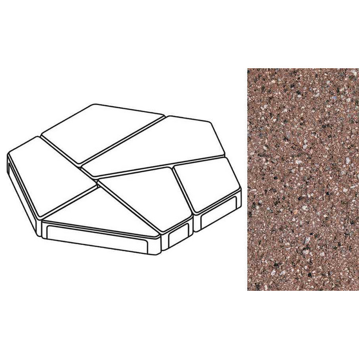 Плита тротуарная Готика Granite FERRO, полигональ, Емельяновский, 893*780*80 мм