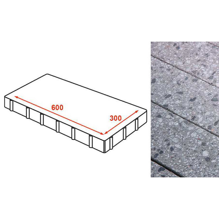 Плита тротуарная Готика Granite FINERRO, Галенит 600*300*80 мм