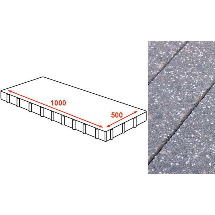 Плита тротуарная Готика Granite FINERRO, Ильменит 1000*500*80 мм