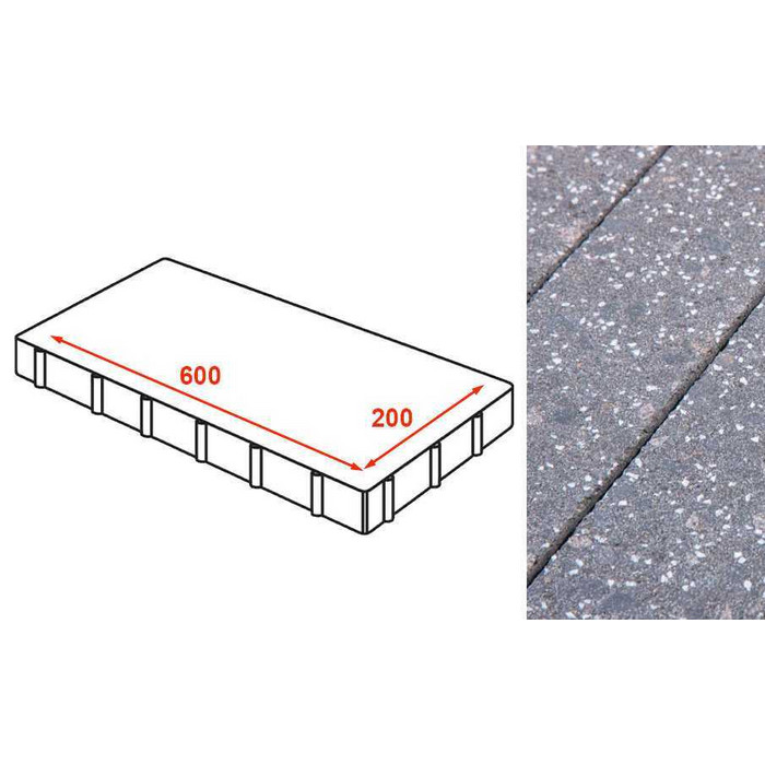 Плита тротуарная Готика Granite FINERRO, Ильменит 600*200*80 мм