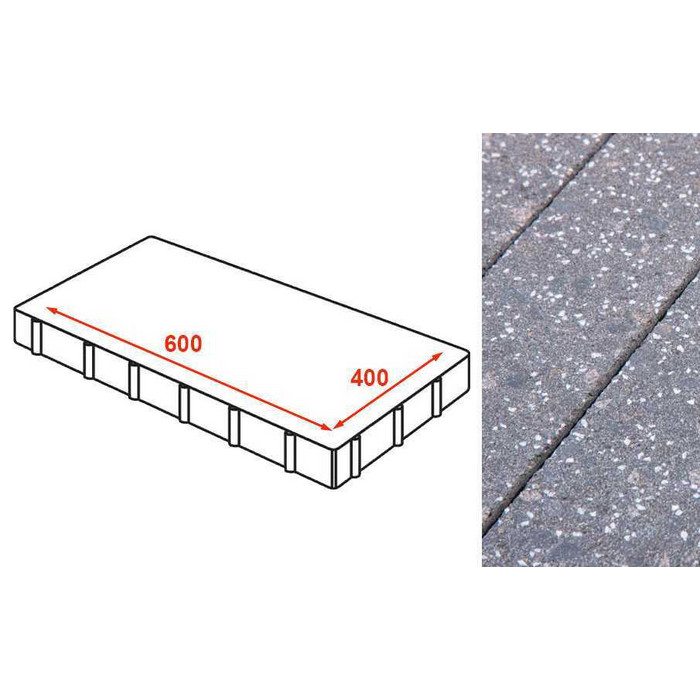 Плита тротуарная Готика Granite FINERRO, Ильменит 600*400*80 мм