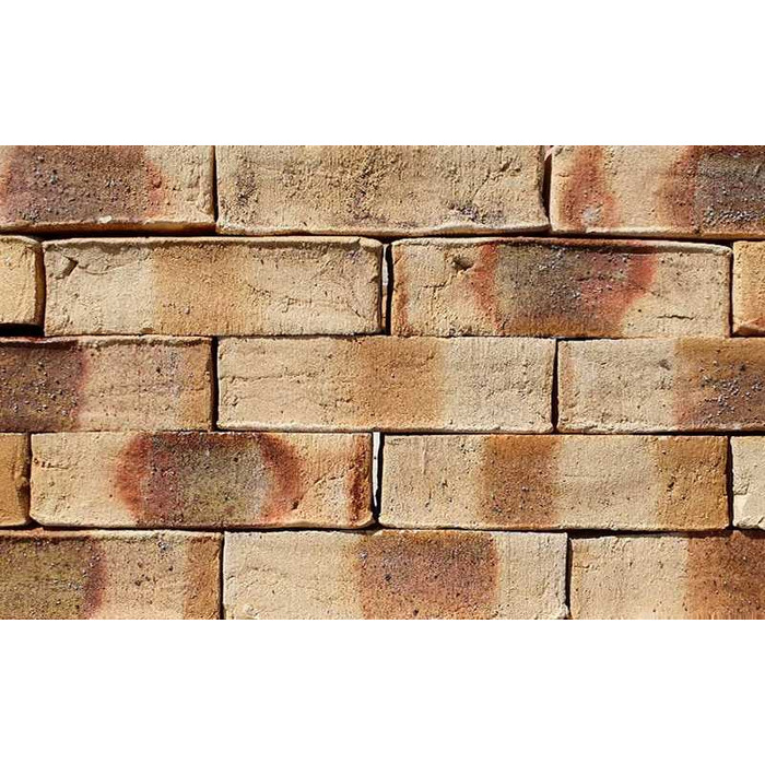 Кирпич клинкерный Muhr 35 KS Creme nuanciert Kohle Spezial Wasserstrich, 240х52х52 мм