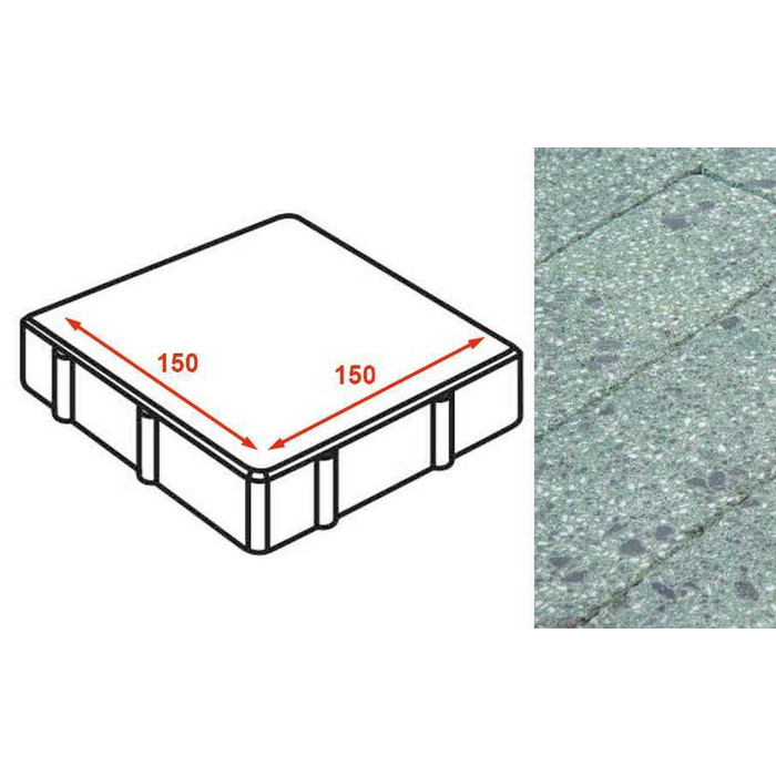 Плита тротуарная Готика Granite FINERRO, квадрат, Порфир 150*150*80 мм