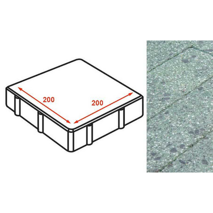 Плита тротуарная Готика Granite FINERRO, квадрат, Порфир 200*200*80 мм