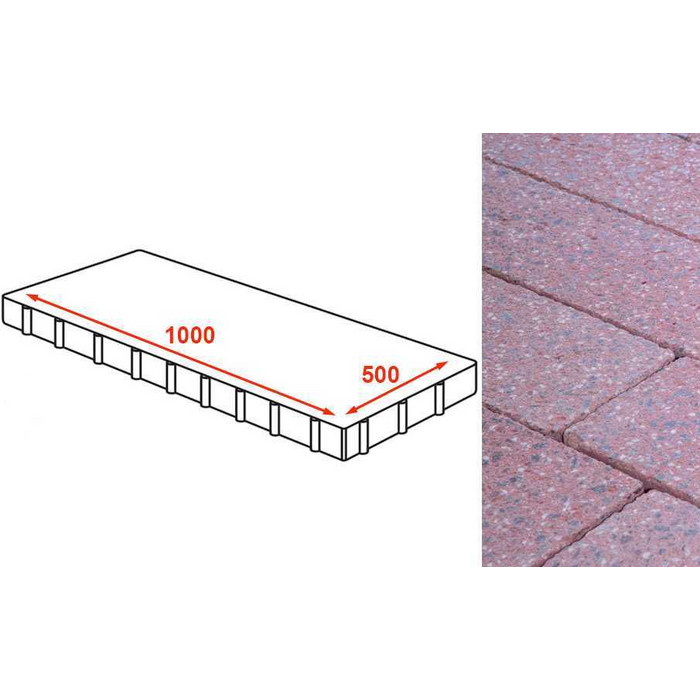 Плита тротуарная Готика Granite FINERRO, Ладожский 1000*500*80 мм