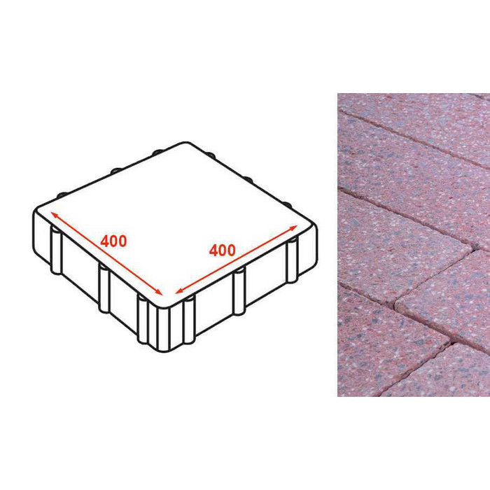 Плита тротуарная Готика Granite FINERRO, Ладожский 400*400*80 мм