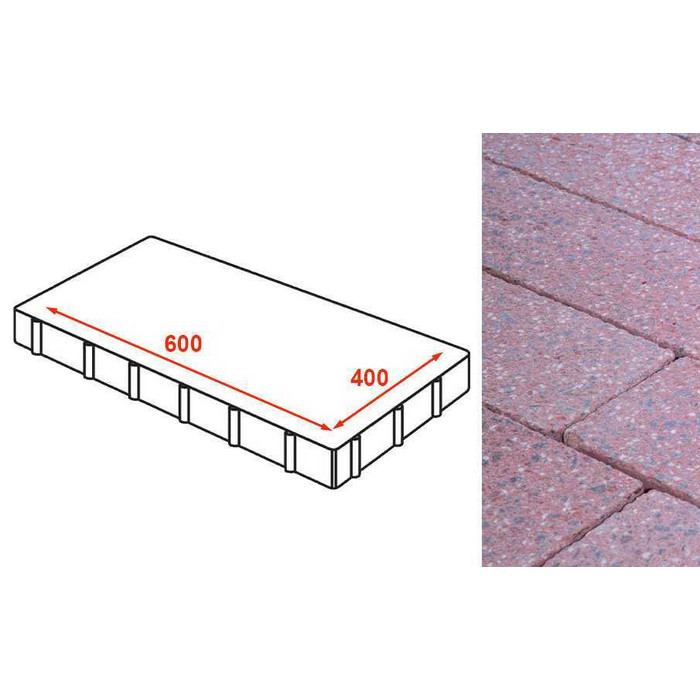 Плита тротуарная Готика Granite FINERRO, Ладожский 600*400*80 мм