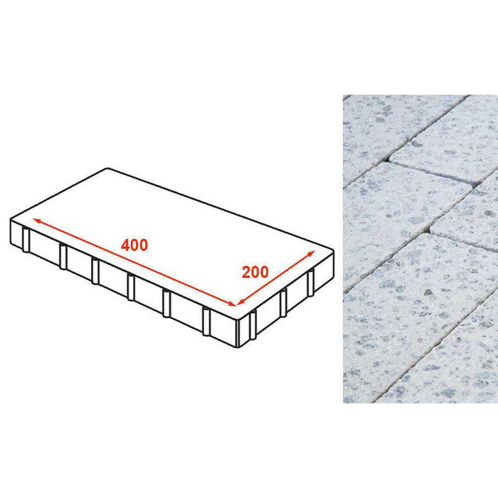 Плита тротуарная Готика Granite FINERRO, Мансуровский 400*200*80 мм