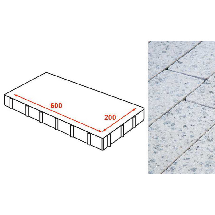 Плита тротуарная Готика Granite FINERRO, Мансуровский 600*200*80 мм
