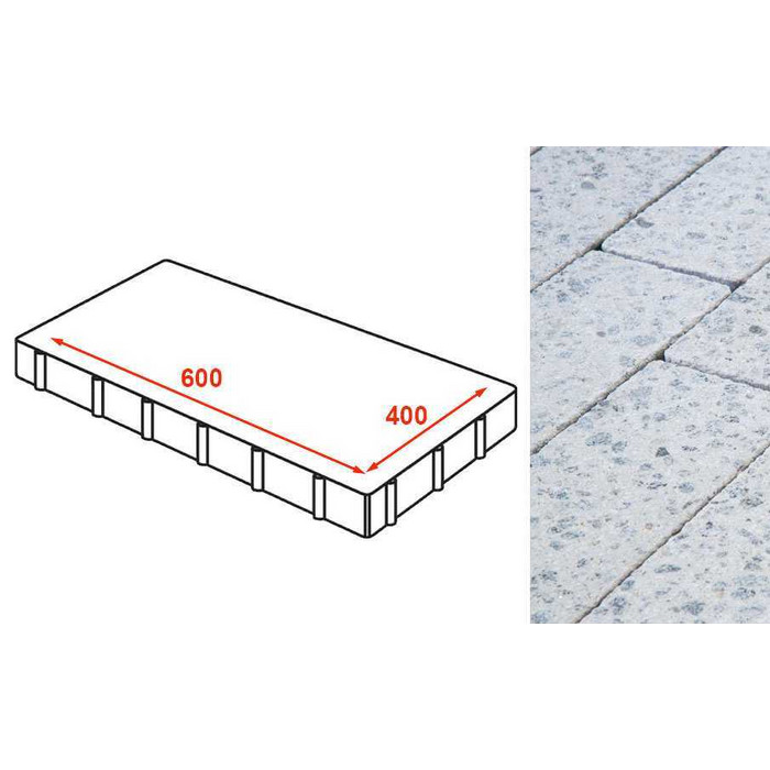 Плита тротуарная Готика Granite FINERRO, Мансуровский 600*400*80 мм