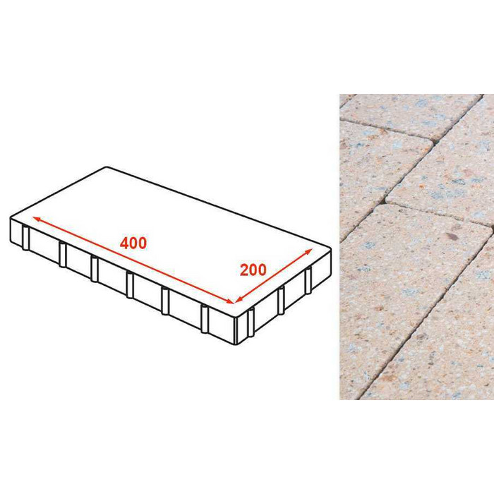 Плита тротуарная Готика Granite FINERRO, Павловское 400*200*80 мм