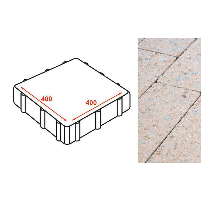 Плита тротуарная Готика Granite FINERRO, Павловское 400*400*80 мм