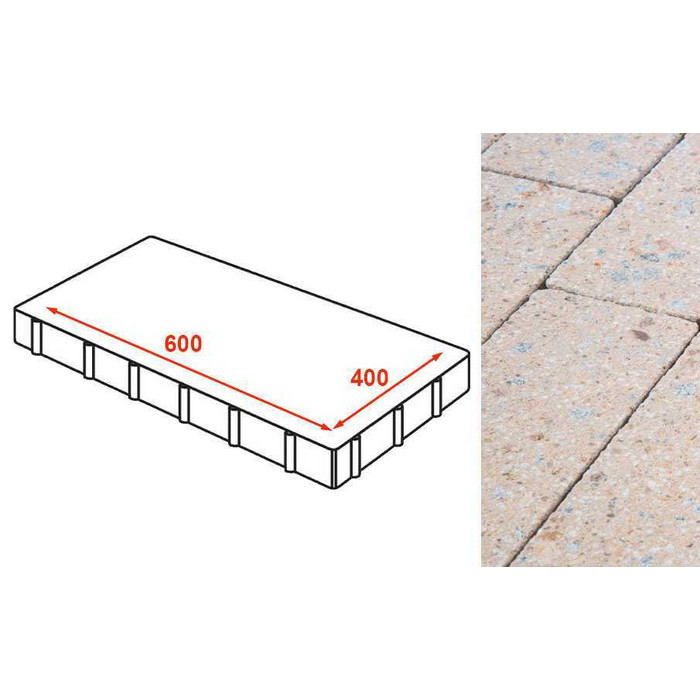 Плита тротуарная Готика Granite FINERRO, Павловское 600*400*80 мм