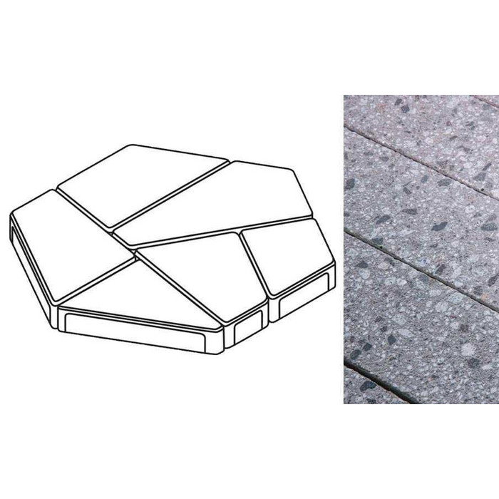 Плита тротуарная Готика Granite FINERRO, полигональ, Галенит, 893*780*80 мм