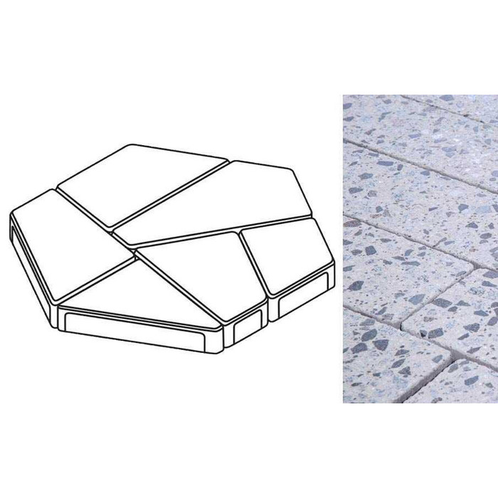 Плита тротуарная Готика Granite FINERRO, полигональ, Грис Парга, 893*780*80 мм