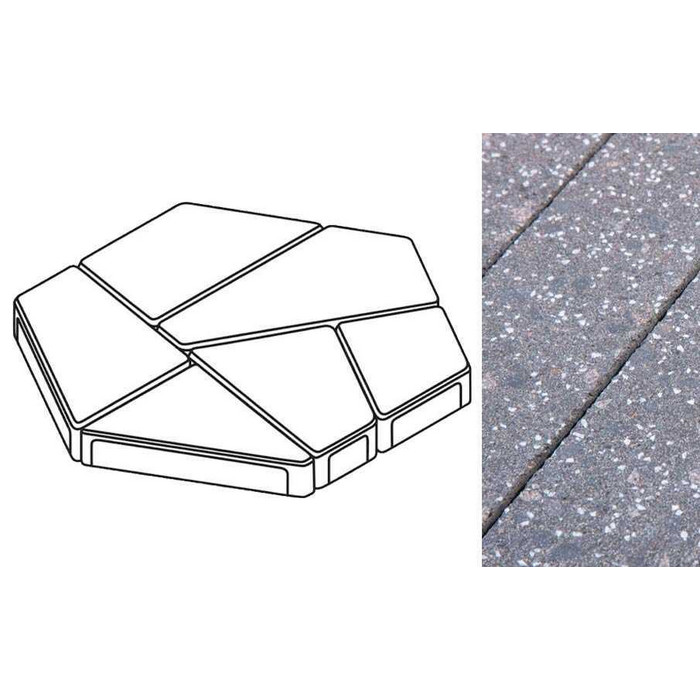 Плита тротуарная Готика Granite FINERRO, полигональ, Ильменит, 893*780*80 мм