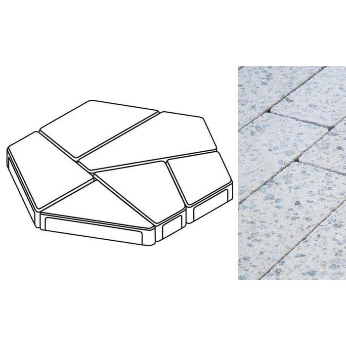 Плита тротуарная Готика Granite FINERRO, полигональ, Мансуровский, 893*780*80 мм